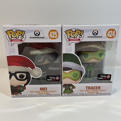 Funko Pop Games: Overwatch Winter Wonderland Mei Tracer GameStop  Exclusive
