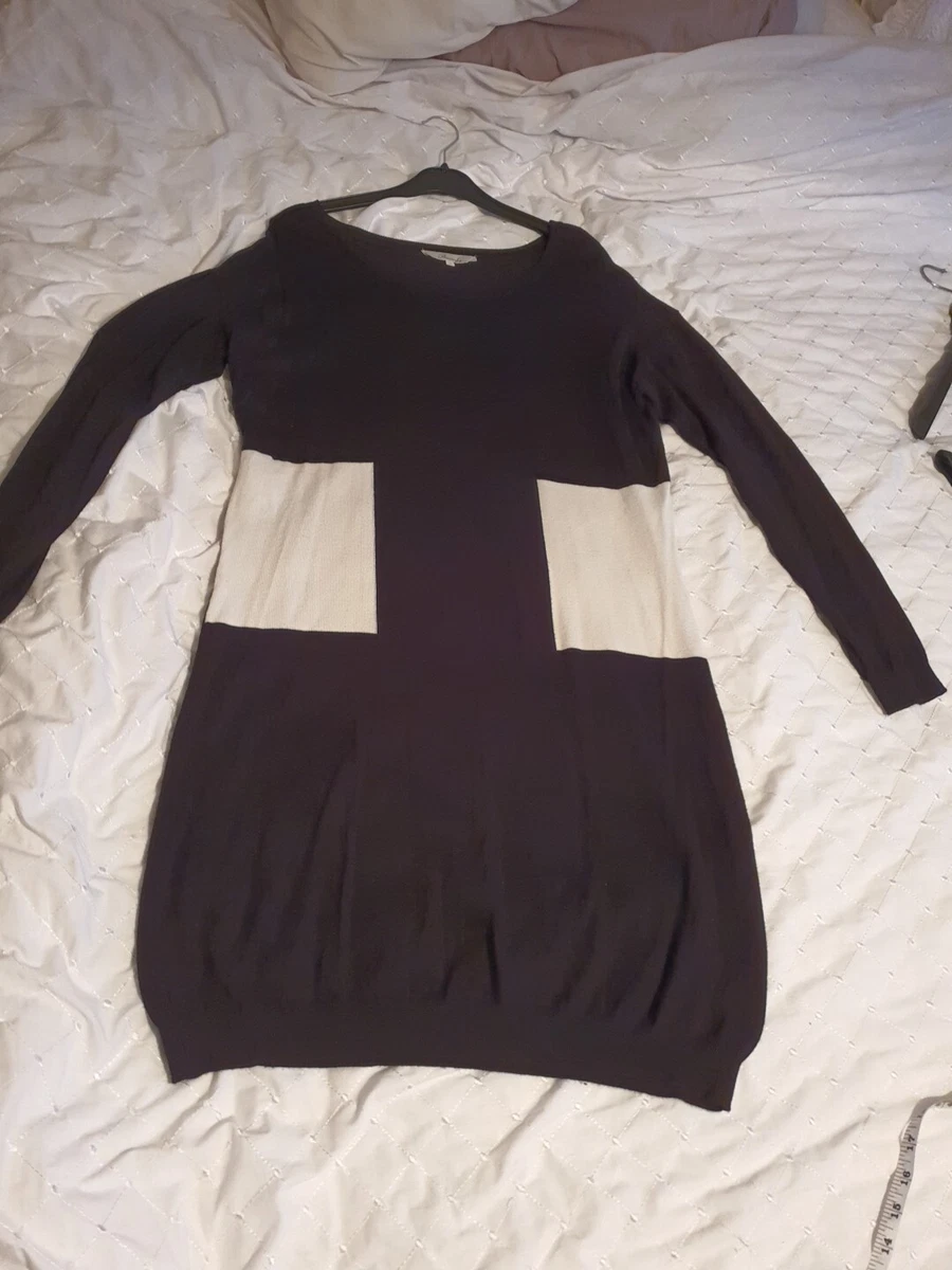 Peacocks Black Colour Block Jumper Dress Size 16 eBay