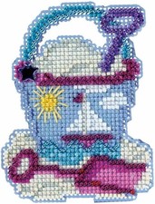 MILL HILL GLASS BEAD Ornament KIT Beaded Cross Stitch BEACH BUCKET