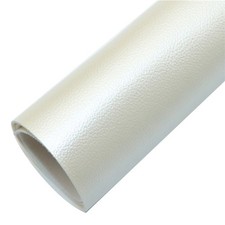 Creamy White Shimmer Shiny Litchi Solid FAUX LEATHER SHEET 8" x 12" 1247697