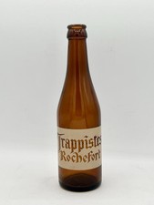Vintage Rochefort Trappist Belgium Beer Bottle Painted Label RARE Empty