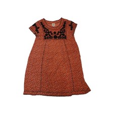 Sister Mary Floral Embroidered Red Black Short Summer Sun Dress Women’s Xs