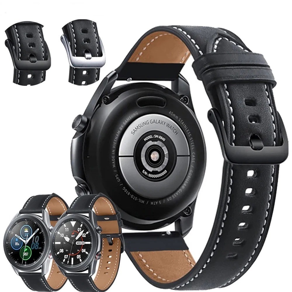 Genuine Leather Watch Band Strap Samsung Galaxy Watch 9 8 7 6 5 4 40 42 44 46mm