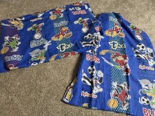 Vintage Looney Tunes Marvin the Martian Taz Sports Theme Twin Sheet Set Craft