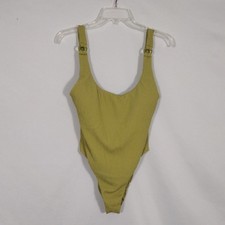 NWT Volcom So Current Olive Swimsuit with Skimpy Coverage Women's Sz Large