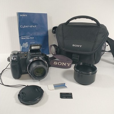 Sony Cyber-Shot DSC-H5 7.2MP Digital Camera + Memory Card Manual & Case Tested!