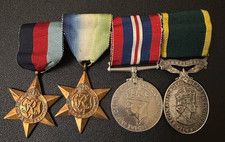 WW2 group medals and British Army Efficiency Medal :22279184 SGT. D.F.MINNEY R.A