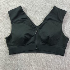 Tommie Copper Sports Bra Womens 2XL Black Zip Front Copper Znergy Shoulder