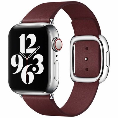 Original Apple Modern Buckle Armband Größe L 38/40/41mm Garnet Leder NEU OVP