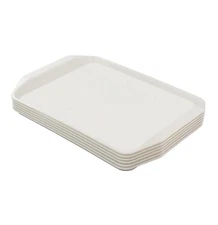 6-Pack Fast Food Serving Trays, Rectangle Plastic Cafeteria Trays 16.9" x 12"...