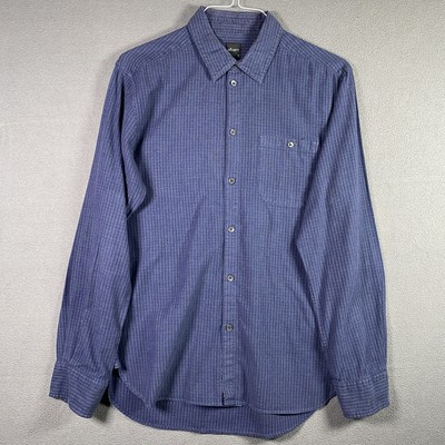 Albam Shirt Mens Medium Blue Pinstripe Button Up Pocket 100% Cotton Casual