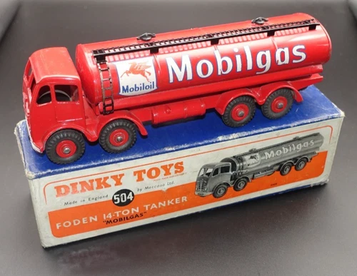 Dinky 941 Foden 14 Ton Tanker Mobilgas In Original Box - Good Vintage 1950s