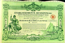 Partia 10 x Établissements Bessonneau Angers historia. Obligacja 1938 Francja France