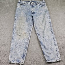 Vtg Levis 550 Jeans Mens 36x30 Light Acid Wash Orange Tab Distressed Made In USA
