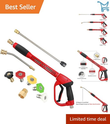 #ad #ad Pressure Washer Gun Brass 5000 PSI Extension Wand 7 Inch Nozzles for Heavy Du... $48.98