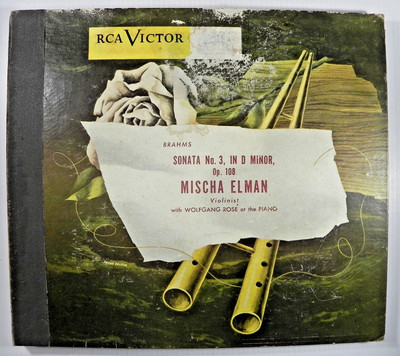 Mischa Elman   Brahms Sonata No. 3 In D Minor ~ Victor DM 1232 3 x 12'' Shellac