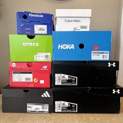 Lot of 9 EMPTY Shoe Sneaker Boxes  Replacement Various Sizes and brands