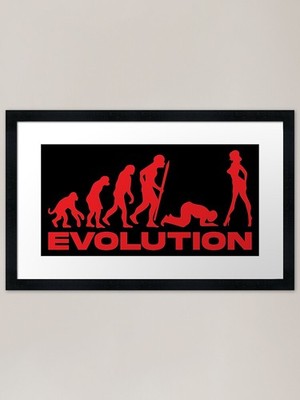 Evolution Apes to Woman Framed Art  Framed Wall Art Poster Canvas Print Picture