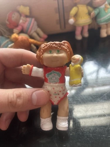 Cabbage Patch Kids Mini Figure PVC Vintage  1984 Orange Hair Jumper