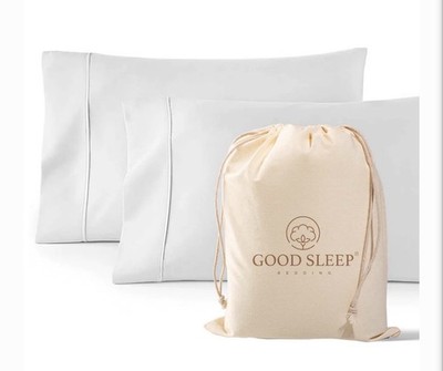 Good Sleep 100% Egyptian cotton, 1000 Thread 2 Standard Pillowcases White