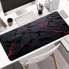 40 90cm Large Geometric Abstract Mouse Pad - Non-Slip Rubber Base, Vibrant Red 