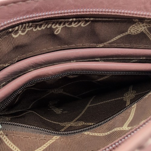 Wrangler Ladies Leather Fringe Pink Crossbody Bag WG44-8360PK - Picture 8 of 10