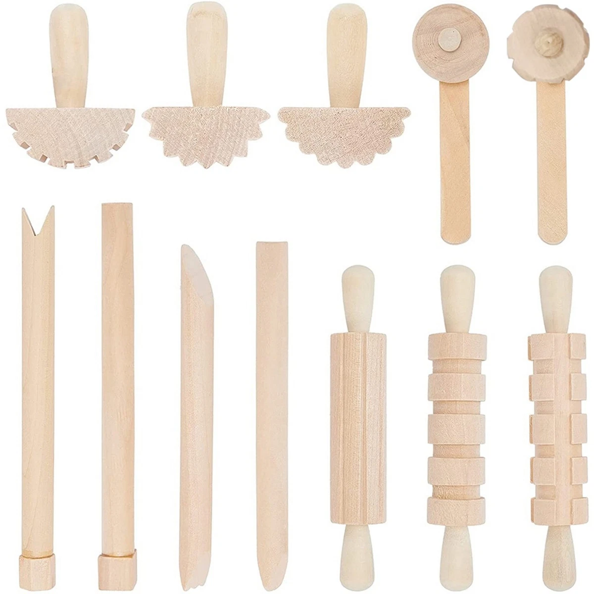 12Pcs Clay and Dough Tools Play Accessories Includes Rollers Hammer Party3292