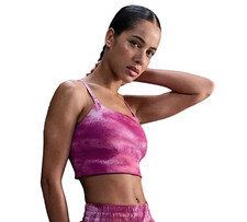 Nike Women's One Convertible Light-Support Printed Sports Bra  Hot Fuchsia  M