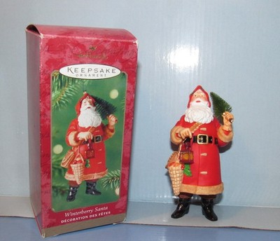 Hallmark Keepsake Ornament 2000 Winterberry Santa with Christmas Tree In Box