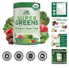 USDA Organic Super Greens Powder with Probiotics - Boost Energy  Digestion