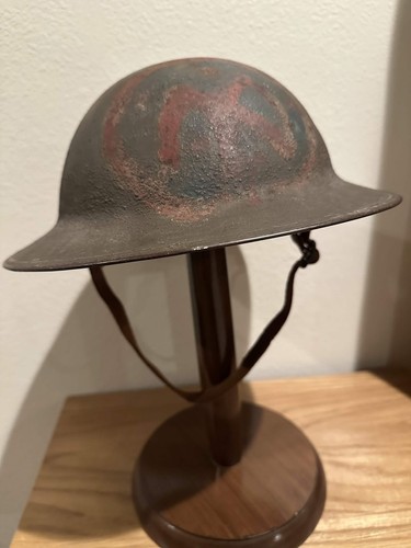 WWI WW1 US Army Doughboy Brodie M1917 Helmet 27th Division Complete Liner