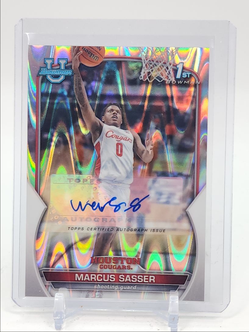 MARCUS SASSER 2022-23 BOWMAN UNIVERSITY CHROME 1ST RAYWAVE AUTO /199 Q5972
