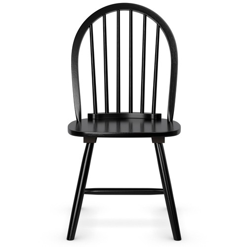 Juego de 2 sillas laterales de comedor Windsor vintage con respaldo de husillo de madera para cocina negras - Imagen 10 de 11