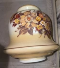Vintage Milk Glass Brown Floral Bottom Globe Hurricane Lamp Base Replacement