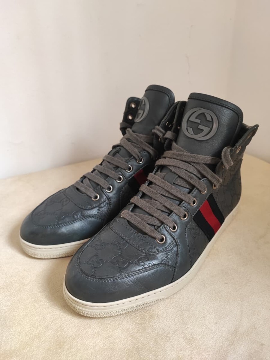 Gucci GG Imprime Hi Too Mens 9 Gucci High Top Sneakers GG Imprime Size 8.5 G Black Leather  main image 2