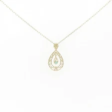 Authentic K10YG Tourmaline Necklace 0.01CT  #260-007-874-7197