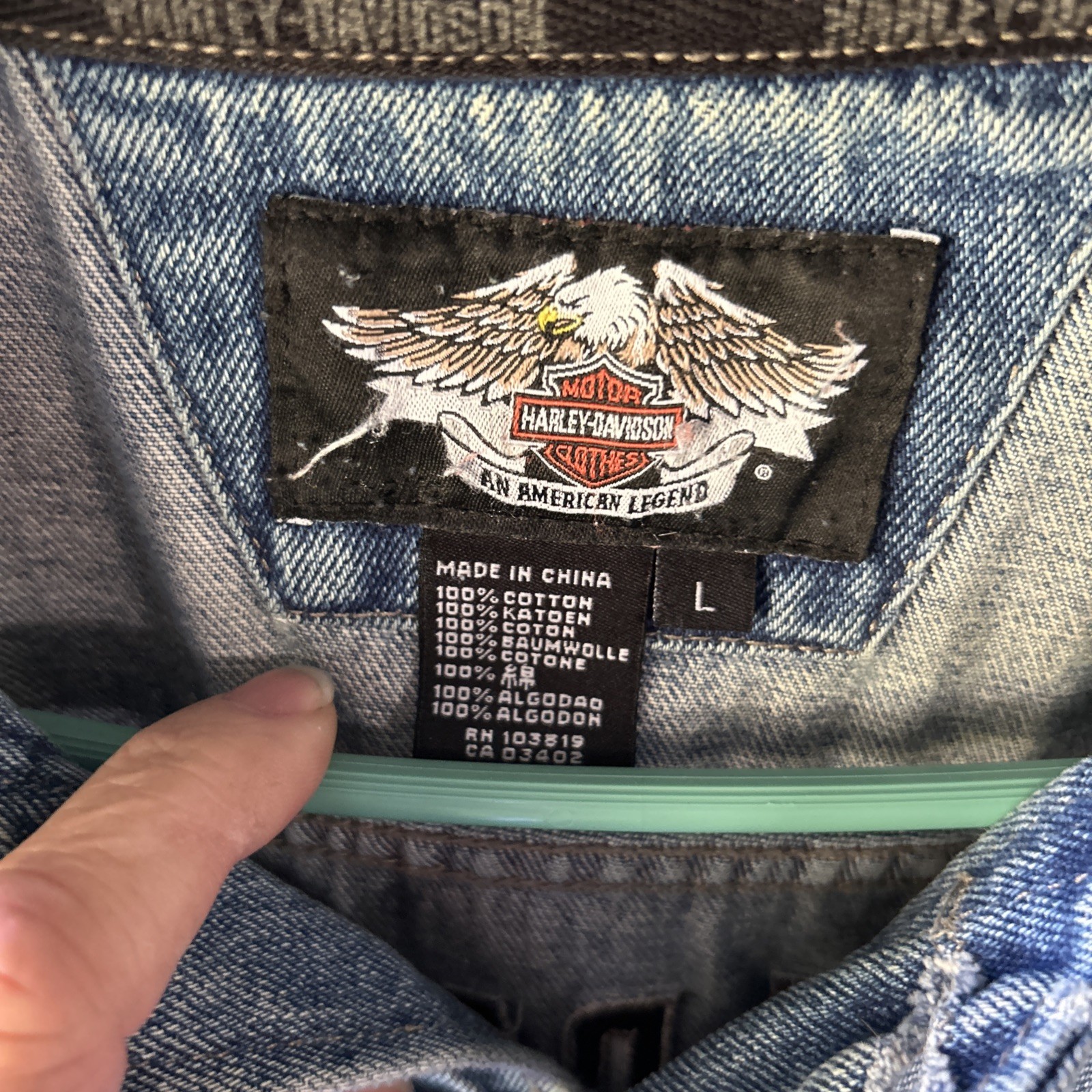 HARLEY DAVIDSON EAGLE EMBROIDERED PATCH Denim Jea… - image 5