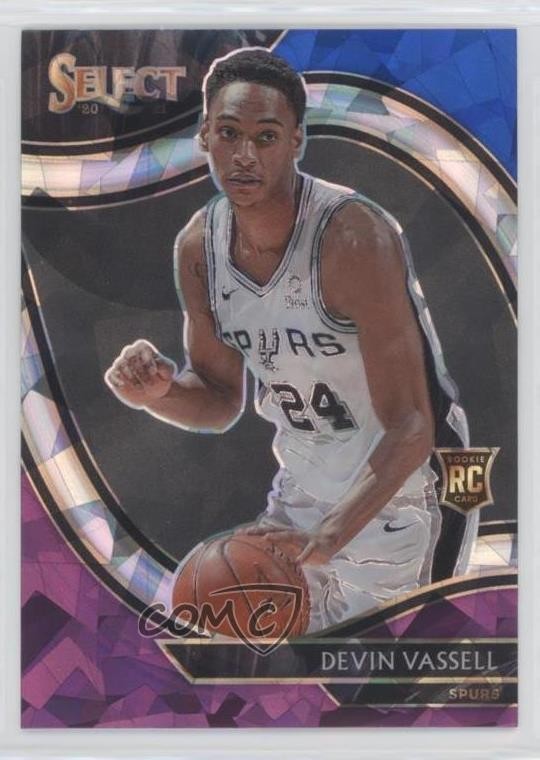 2020 Select Courtside Blue White Purple Cracked Ice Prizm Devin Vassell #290 1u6