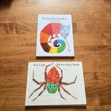 The Very Busy Spider  Hardcover By Carle, Eric The Mixed Up Camelion Lot 2 Large