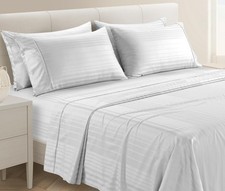Casa Platino 100 Cotton Sheets King Size Set - 6 Pcs 1 Flat, 1 Fitted, 4 Pi...