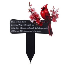 Cardinals Memorial Grave Markers for Cemetery 11.8" Red/black