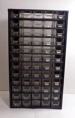Wards Powr-Kraft 60 Drawer Metal Storage Organizer VTG Cabinet Small Parts Bin