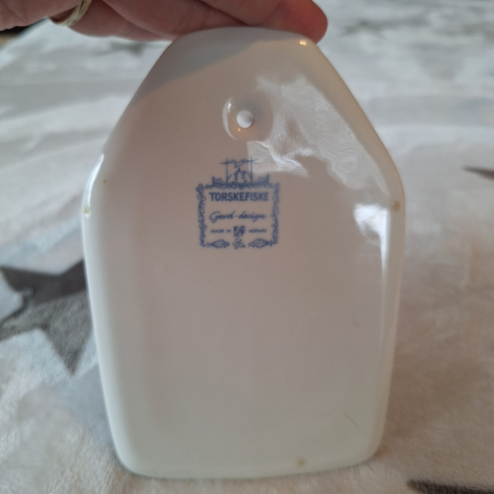 Vintage Norwegian Figgjo Flint Torskefisk Wall Plaque Woman Cooking Kitchen