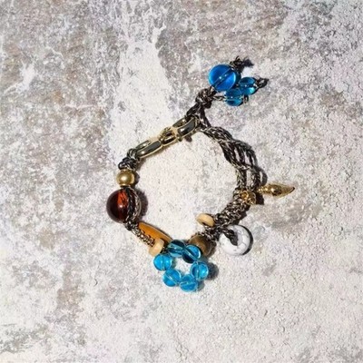 Elegant Multifunctional Beaded Bracelet Keychain Adjustable Beads Handcrafted