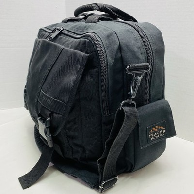 Vintage Trager USA Seattle Large Black Ripstop Messenger Travel Laptop Bag