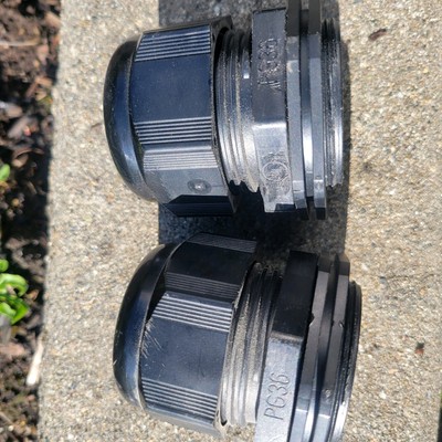 Lot of 2 PG36 Cable Grip Connectors