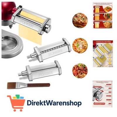 Nudelaufsatz Set für KitchenAid Küchenmaschine, Dreiteiliges Pasta Maker Zube...