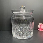 WATERFORD - VTG Crystal Biscuit Barrel Lismore Pattern Jar with Lid