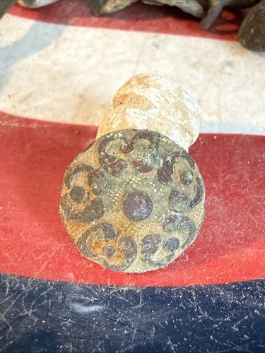 Dug Civil War 💥 🇺🇸 💣 Confederate Gilt Flower Button PH LA