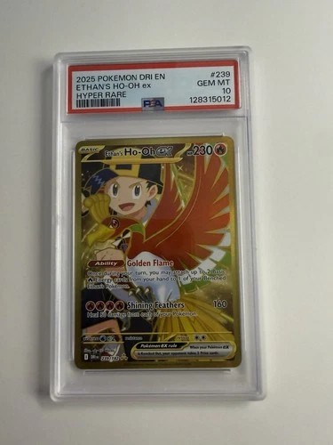 ETHANS HO OH POKEMON HOLO HYPER RARE GOLD DESTINED RIVALS PSA 10 GEM MT 239/182